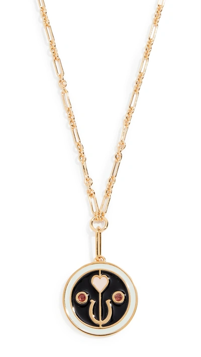 Shop Lizzie Fortunato Fortune Necklace In Yellow Gold/black