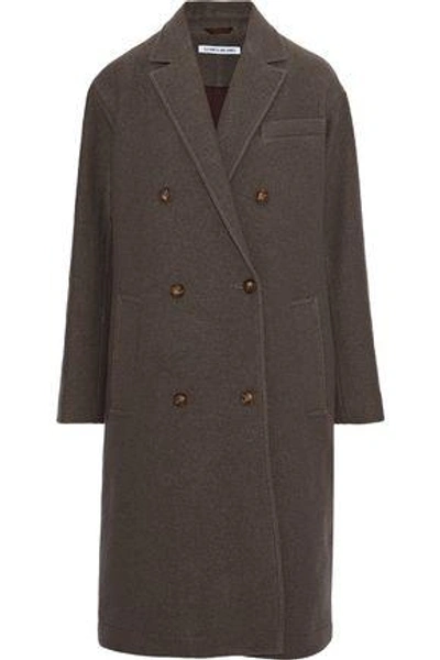 Shop Elizabeth And James Timothy Double-breasted Wool Coat In Mushroom