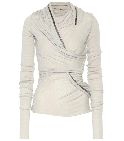 Shop Rick Owens Lilies Embellished Knit Top In Grey