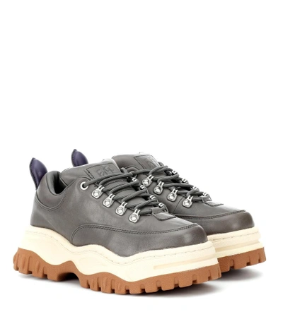 Shop Eytys Angel Leather Sneakers In Grey