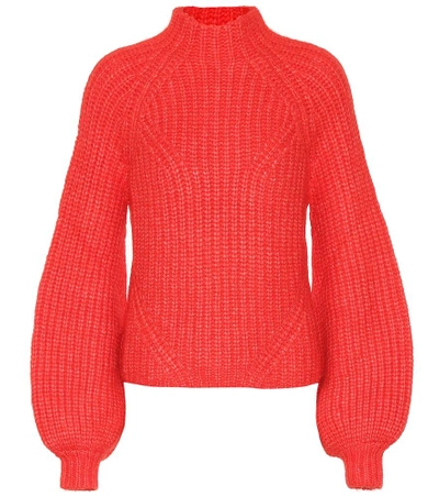Shop Ulla Johnson Micha Alpaca-blend Turtleneck Sweater In Red