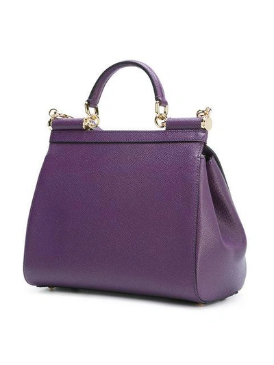 Shop Dolce & Gabbana Medium Sicily Tote - Purple