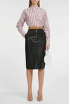 VICTORIA BECKHAM Contrast Waistband Leather Pencil Skirt,691919