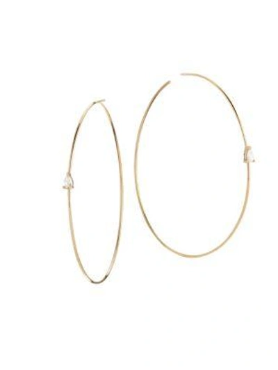 Shop Lana Jewelry Women's 14k Gold & Diamond Pear Magic Hoop Earrings