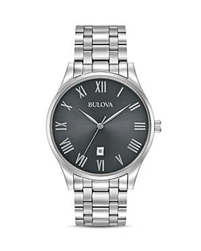 Shop Bulova Classic Watch, 40mm In Black/silver