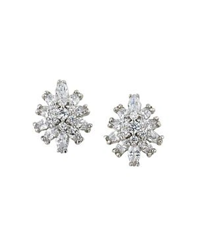 Shop Carolee Pave Starburst Clip-on Earrings In Silver