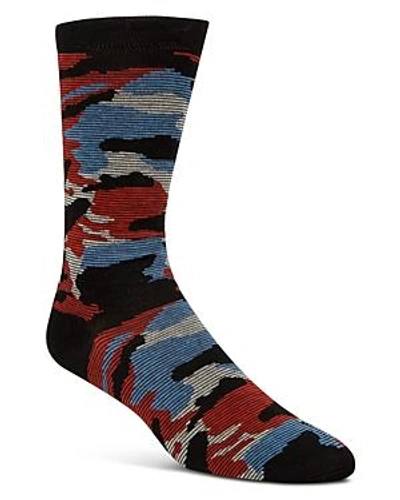 Shop Cole Haan Camouflage-print Socks In Black
