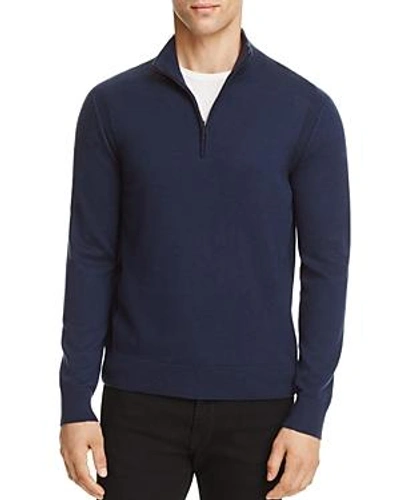 Shop Michael Kors Merino Wool Half-zip Sweater - 100% Exclusive In Midnight Blue