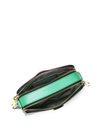 Shop Marc Jacobs Snapshot Leather Camera Bag In Jade Multi