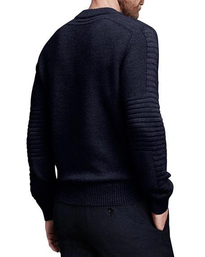 Shop Canada Goose Men's Paterson Heathered Wool Sweater In Black