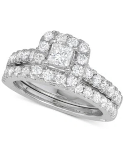 Shop Marchesa Diamond Princess Bridal Set (2 Ct. T.w.) In 18k White, Yellow Or Rose Gold In White Gold
