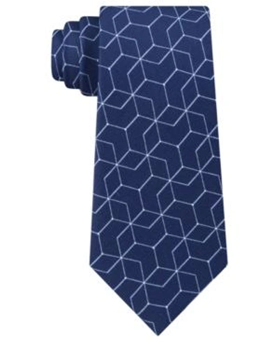 Shop Calvin Klein Men's Constellation Slim Silk Tie In Navy