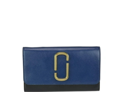 Shop Marc Jacobs Snapshot Chain Wallet In Blue Sea/multicolor