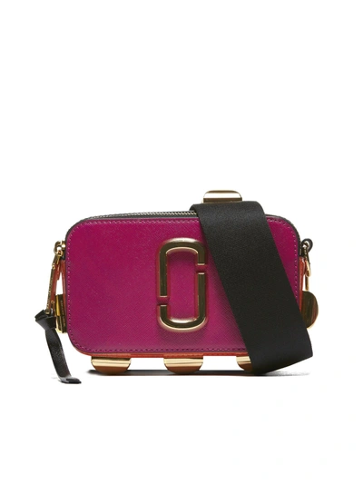 Marc Jacobs Snapshot Leather Shoulder Bag - Magenta Multi