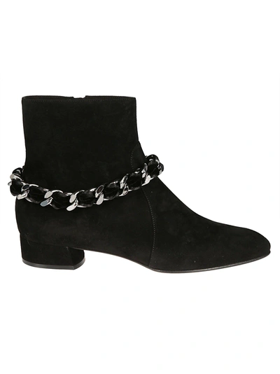 Shop Casadei Chained Ankle Boots In Nero