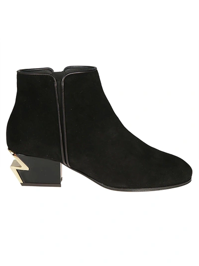 Shop Giuseppe Zanotti Lightning Heel Ankle Boots In Nero