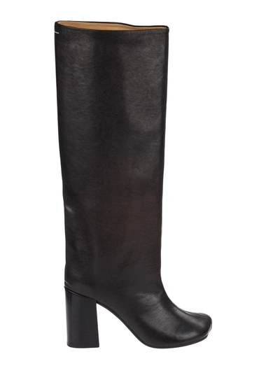 Shop Mm6 Maison Margiela Knee Length Boots In Tblack