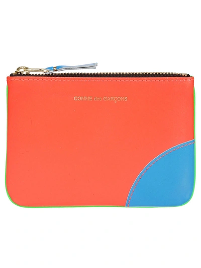 Shop Comme Des Garçons Wallet Super Fluo Wallet In Green/orange