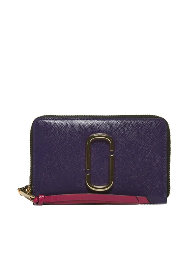 Shop Marc Jacobs Snapshot Compact Zip Around Wallet In Viola Arancio