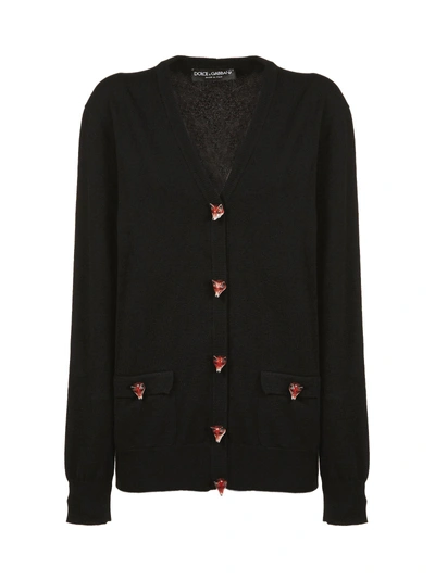 Shop Dolce & Gabbana Buttoned Cardigan In Nero