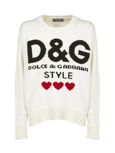 Shop Dolce & Gabbana Style Jumper In Bianco Nero