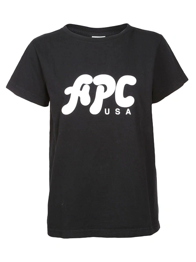 Shop Apc Carol Logo Print T-shirt In Noir