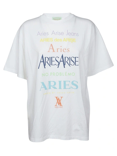 Shop Aries Printed T-shirt In White