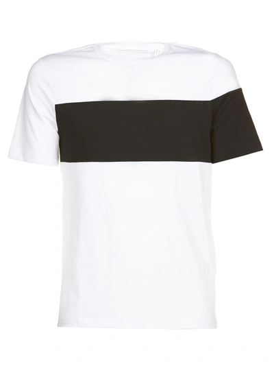 Shop Helmut Lang Color Block T-shirt In Bianco Nero