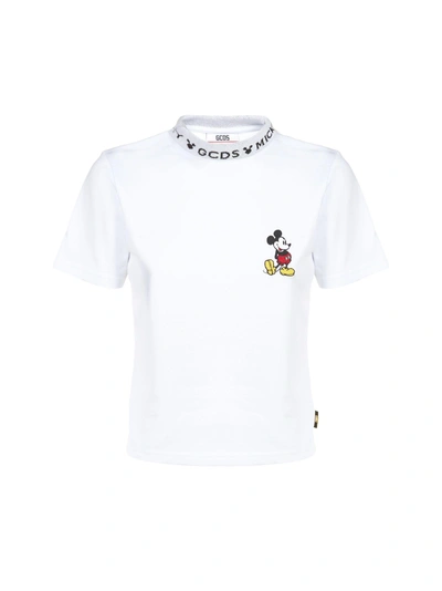 Shop Gcds Mickey Mouse T-shirt In Bianco