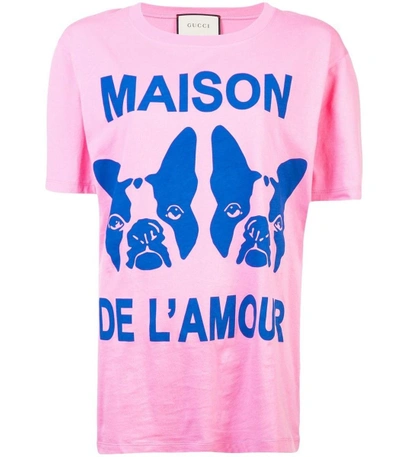 Shop Gucci Pink Graphic T-shirt