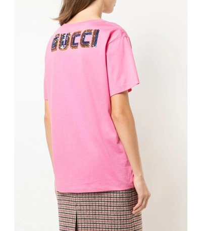 Shop Gucci Pink Graphic T-shirt