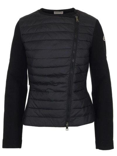 Shop Moncler Quilted Zipped Jacket In Black