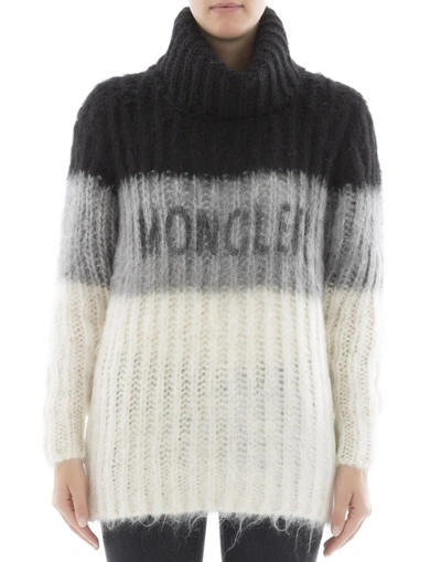 Shop Moncler Logo Knit Sweater In Multi