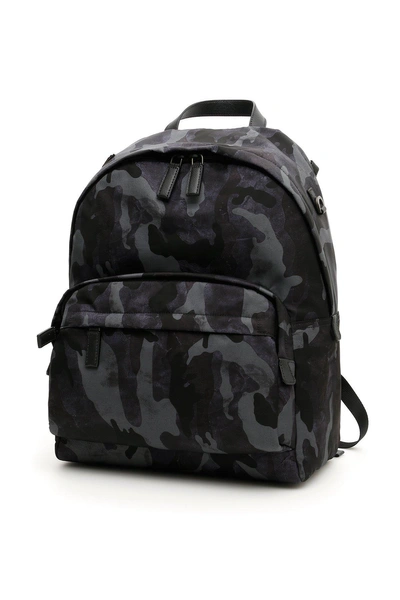 Shop Prada Camouflage Logo Backpack In Multi