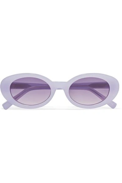 Shop Elizabeth And James Mckinley Oval-frame Acetate Sunglasses In Lilac
