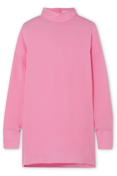 Shop Valentino Silk-georgette Blouse In Pink