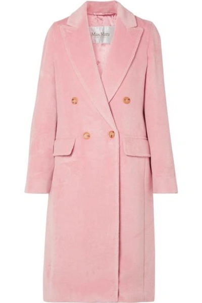 Shop Max Mara Zarda Double-breasted Alpaca Coat In Baby Pink