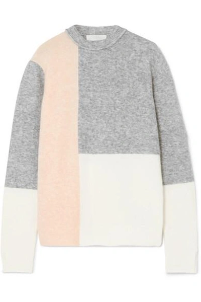 Shop 3.1 Phillip Lim Lofty Color-block Knitted Sweater In Gray