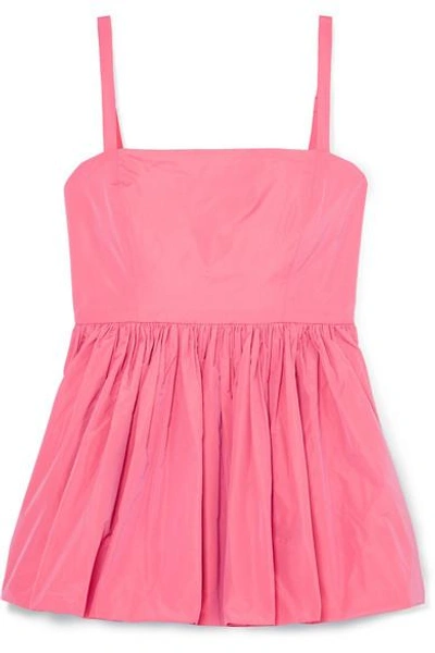 Shop Molly Goddard Imogen Taffeta Peplum Top In Pink