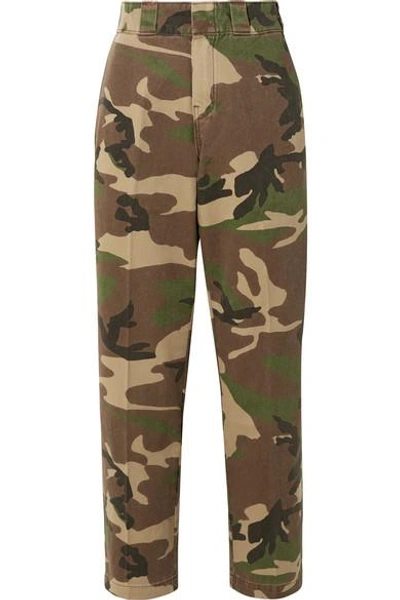 Shop R13 Camouflage-print Cotton-twill Wide-leg Pants