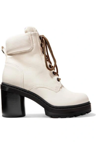 Shop Marc Jacobs Crosby Textured-leather Ankle Boots In White