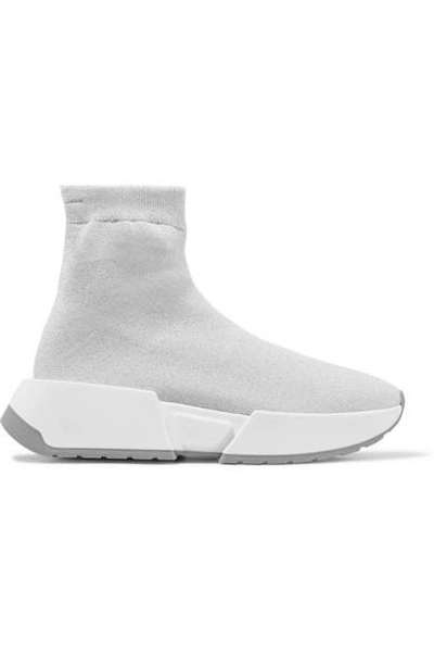 Shop Mm6 Maison Margiela Lurex Sneakers In White