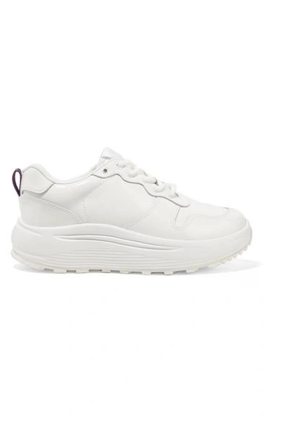 Shop Eytys Jet Patent-leather Platform Sneakers In White