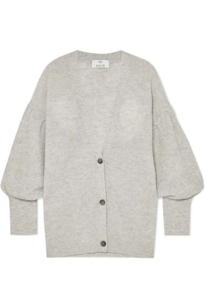 Shop Allude Wool And Cashmere-blend Cardigan In Gray