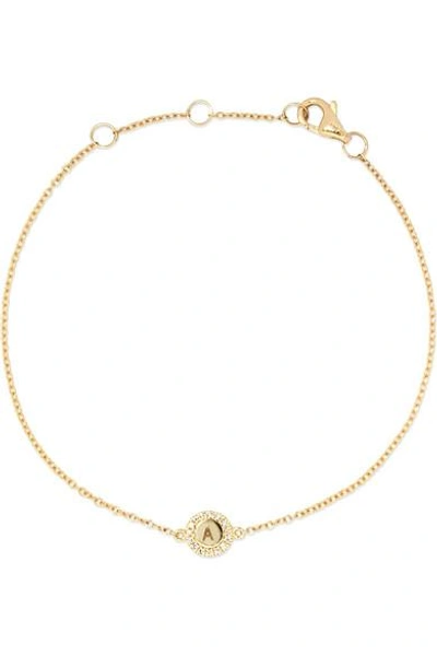 Shop Stone And Strand Alphabet 14-karat Gold Diamond Bracelet