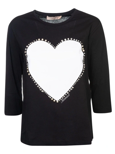 Shop Twinset Printed T-shirt In Nero