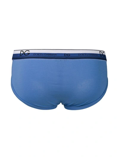 Shop Dolce & Gabbana Underwear Logo Waistband Briefs - Blue