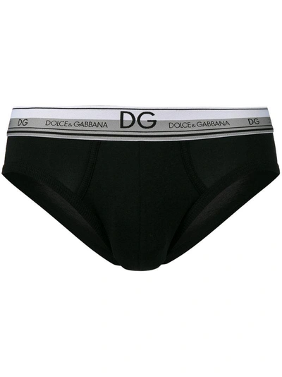 Shop Dolce & Gabbana Underwear Logo Waistband Briefs - Black