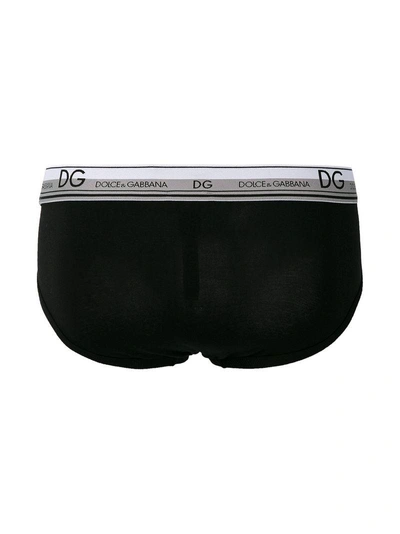 Shop Dolce & Gabbana Underwear Logo Waistband Briefs - Black