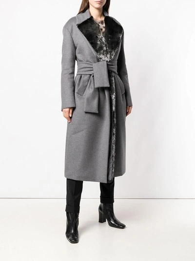 Shop Max Mara Belted Single-breasted Coat - Grey